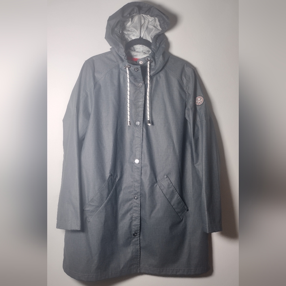HFX Gray Raincoat Water-Resistant With Hood Men's Size XL